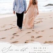 "Torn Texture" - Save the Dates in Parchment by Everett Paper Goods - Detail