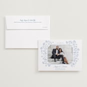 "Framed Florals" - Save the Dates in Sky by Robert and Stella - Save the Date with Envelope
