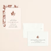 "Leaf Print" - Save the Dates in Mocha by Katharine Watson - Assembled