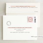 "Sealed with a Kiss" - Save the Dates in Blush by Hudson meet Rose - FREE Recipient Addressing