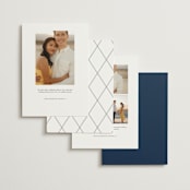 "Funky Names" - Save the Dates in Navy by Phrosné Barwood - Back of Card Options