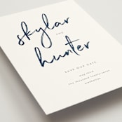 "Funky Names" - Save the Dates in Navy by Phrosné Barwood - Detail