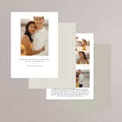 "Stacked Banner" - Save the Dates in Cotton by Amy Kross - Back of Card Options