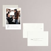 "Stacked Banner" - Save the Dates in Cotton by Amy Kross - Assembled