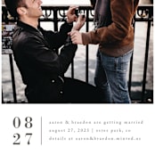 "Stacked Banner" - Save the Dates in Cotton by Amy Kross - Detail