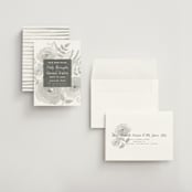 "Watercolor Floral" - Save the Dates in Fog by Jill Means - Assembled