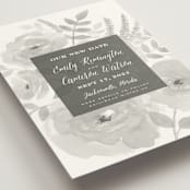 "Watercolor Floral" - Save the Dates in Fog by Jill Means - Detail