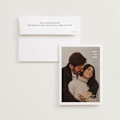 "Minimalist Border" - Save the Dates in Cotton by Stacey Meacham - Save the Date with Envelope
