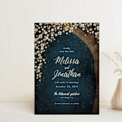 "Outside" - Save the Dates in Navy by Rebecca Bowen - Front