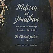 "Outside" - Save the Dates in Navy by Rebecca Bowen - Detail