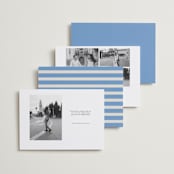"Modern Border" - Save the Dates in Sky by Jackie Crawford - Back of Card Options