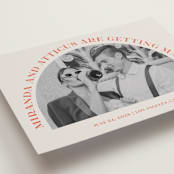 "Surrounding" - Save the Dates in Persimmon by Sarah Cohn - Detail