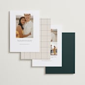 "Love Story" - Save the Dates in Mocha by Kate Ahn - Back of Card Options