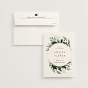 "Natures Greens" - Save the Dates in Ivory by Susan Moyal - Save the Date with Envelope