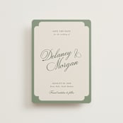"classic bold border" - Save the Dates in Olive by Cass Loh - Front