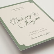 "classic bold border" - Save the Dates in Olive by Cass Loh - Detail