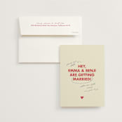 "Love Note" - Save the Dates in Latte by Helena Vitto - Save the Date with Envelope