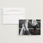 "Imprint" - Save the Dates in Tangerine by Jelena Vuletic - Save the Date with Envelope
