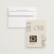 "True Romance" - Save the Dates in Buttercream by Olivia Goree - Save the Date with Envelope