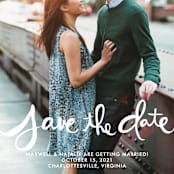 "Hand-Lettered" - Save the Dates in Lily by Dean Street - Detail