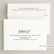 "Hand-Lettered" - Save the Dates in Lily by Dean Street - FREE Recipient Addressing
