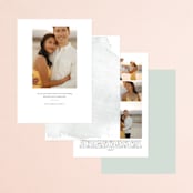 "On the Slopes" - Save the Dates in Fog by Mere Paper - Back of Card Options