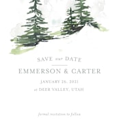 "On the Slopes" - Save the Dates in Fog by Mere Paper - Detail