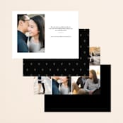 "Modern Grid" - Save the Dates in fog by Jessica Ogden - Back of Card Options