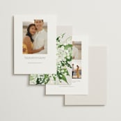"Soft Sprigs" - Save the Dates in Champagne by Jennifer Postorino - Back of Card Options