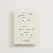 "Beautifully Scripted" - Save the Dates in Evergreen by Hooray Creative - Front