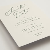 "Beautifully Scripted" - Save the Dates in Evergreen by Hooray Creative - Detail