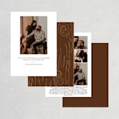 "Fall Carving" - Save the Dates in Woodgrain by Amanda Joy - Back of Card Options