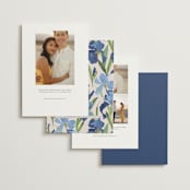 "Irises" - Save the Dates in Natural by Everett Paper Goods - Back of Card Options