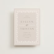 "Lace Trim" - Save the Dates in Cream by Kristen Smith - Front