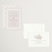 "Lace Trim" - Save the Dates in Cream by Kristen Smith - Assembled