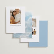 "Swan Crest" - Save the Dates in Royal by Cass Loh - Back of Card Options