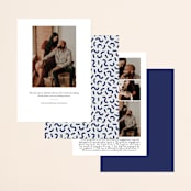 "Flyer" - Save the Dates in Navy by Jack Knoebber - Back of Card Options