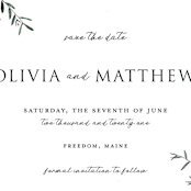 "Fresh Sage" - Save the Dates in Olive by Christie Kelly - Detail
