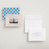 "The Right Stripes" - Save the Dates in Pink Grapefruit by Jackie Crawford - Assembled