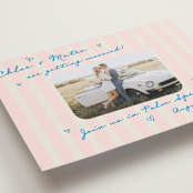 "The Right Stripes" - Save the Dates in Pink Grapefruit by Jackie Crawford - Detail
