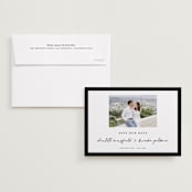 "Main Event" - Save the Dates in Onyx by Devika Keskar - Save the Date with Envelope
