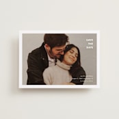 "Minimalist Border" - Save the Dates in Cotton by Stacey Meacham - Front