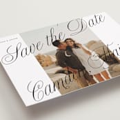 "Bold Script Frame" - Save the Dates in Snow by Katharine Watson - Detail
