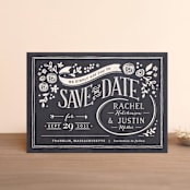 "Alabaster Florals" - Save the Dates in Slate by Jennifer Wick - Front