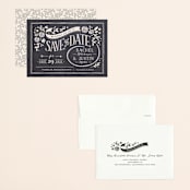 "Alabaster Florals" - Save the Dates in Slate by Jennifer Wick - Assembled