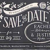 "Alabaster Florals" - Save the Dates in Slate by Jennifer Wick - Detail