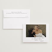 "vintage script" - Save the Dates in Snow by Sara Hicks Malone - Save the Date with Envelope
