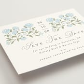 "Hydrangea Hedge" - Save the Dates in Nantucket by Susan Zinader - Detail
