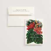 "Tropical Bouquet" - Save the Dates in Basil by Elly - Save the Date with Envelope