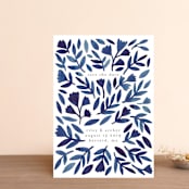 "Wildflower Floral" - Save the Dates in Navy by Katharine Watson - Front